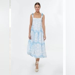 "Pastel Blue Palladio Tie Shoulder Dress" Juliet Dunn for Tuckernuck Size 6-8